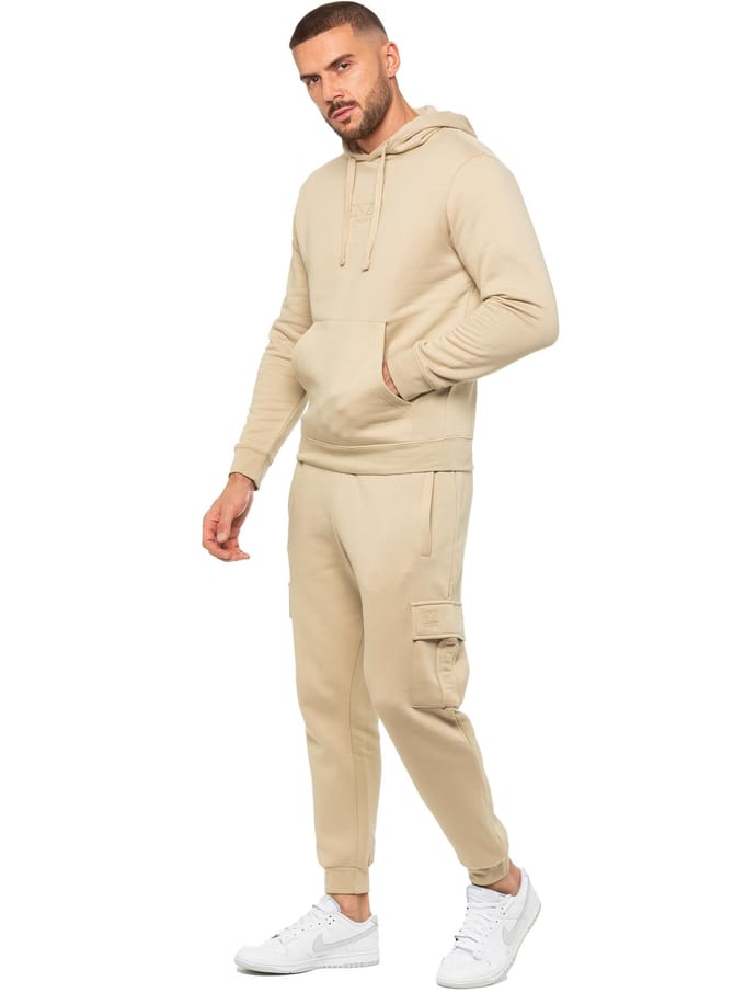 Enzo | Heren Pullover Hoodie Tracksuit Set - Stone