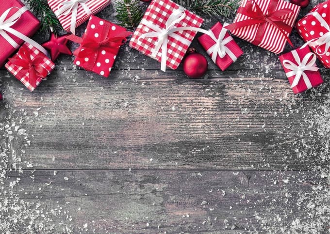 Kerst Placemat vinyl | Vergrijsd hout | 4 stuks
