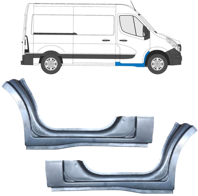 Reparatie dorpel voorste deuren voor Renault Master 2010- / Links + Rechts / Set