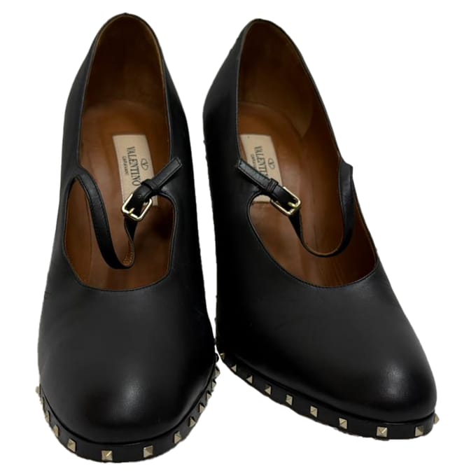 Valentino Garavani Rockstud Mary Jane pumps in zwart leer