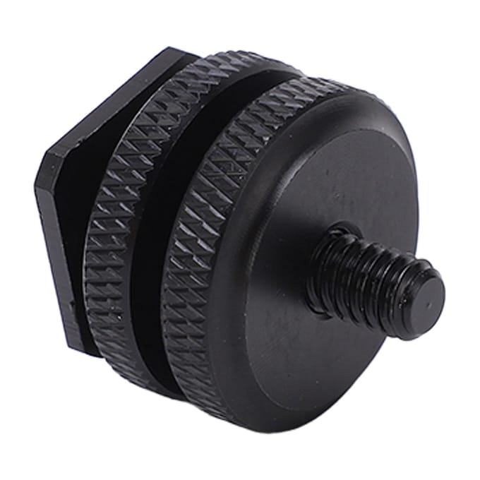 1 4 inch Dubbele Moeren Camera Cold Shoe Mount Adapter Statief Schroefadapter Flitsschoen Mount voor Camera Accessoire black
