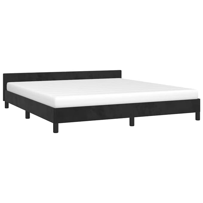 vidaXL - Bedframe - zonder - matras - 180x200 - cm - fluweel - zwart