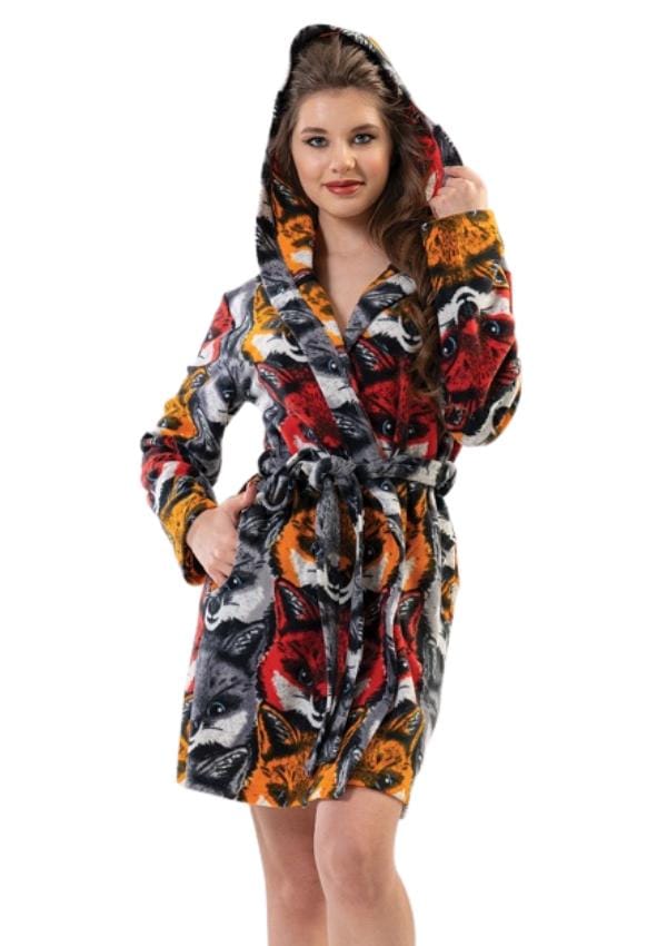 Dames Badjas Fleece Vienetta Gebonden Warm XL black