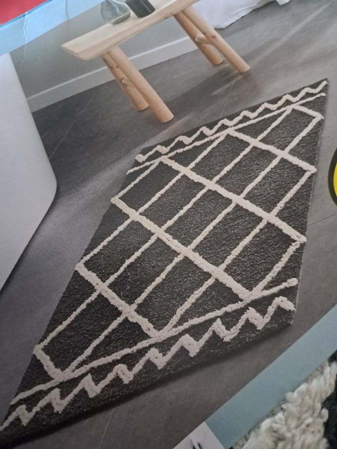 Livarno Home Badmat 60 x 100 cm - Grijs gestreept - 100% Katoen
