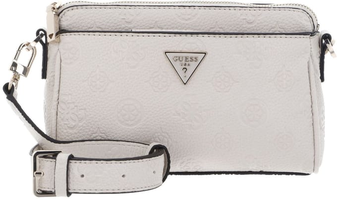 GUESS schoudertas Cresidia II Mini Xbody Top Zip Bag Cream White Logo crème