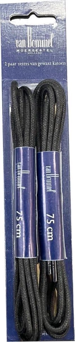 Originele Van Bommel veters Zwart 75cm - Rond - 2 paar