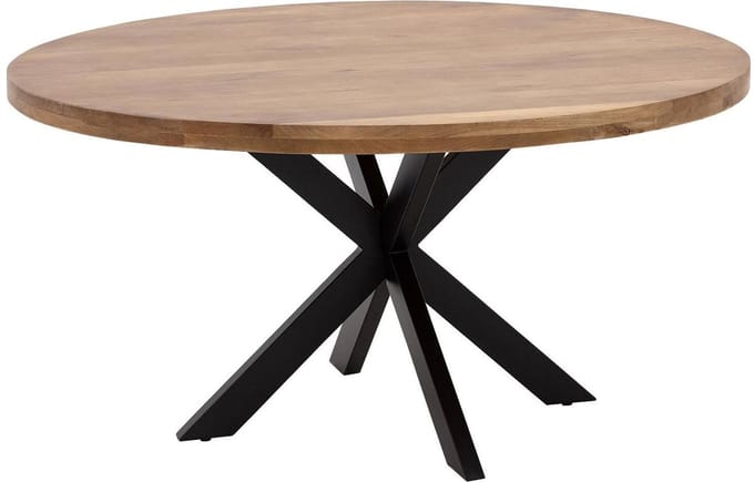 Goossens Lecca Eettafel - Hout - 150 x 76 x 150 cm - Rond - bruin