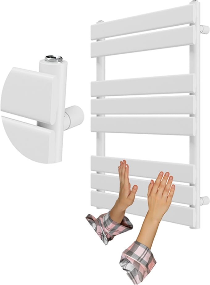Granitan Handdoekradiator Oslo - CV Badkamer Radiator - 80x60cm - Wit - Designradiator