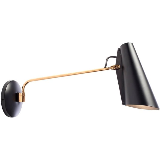 Northern - Birdy wandlamp - zwart/messing - Swing