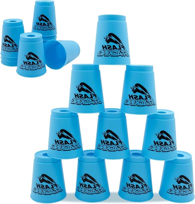 Stapelbekers Sport - Snelle bekers - Reactievermogen Trainen - Competitie Element - 12 stuks - Blauw