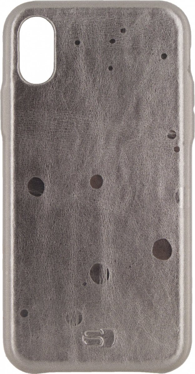 Senza Glam Leather Cover Apple iPhone X Metallic Grey