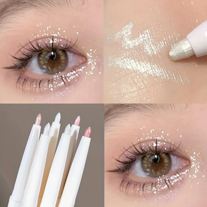 Glitter Highlighter Eyeliner Pen 3D Gezichtsmake-up Parelmoer Diamant Verhelderende Ooglid Onder de Plooien Oogschaduw Stick gray