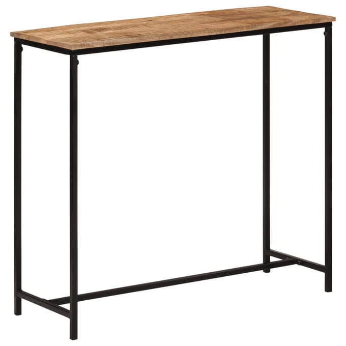 vidaXL - Wandtafel - 80x30x74 - cm - massief - mangohout - en - ijzer
