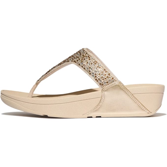 FitFlop Lulu Crystal-Mix Metallic Toe-Post Sandals BRUIN - Maat 40