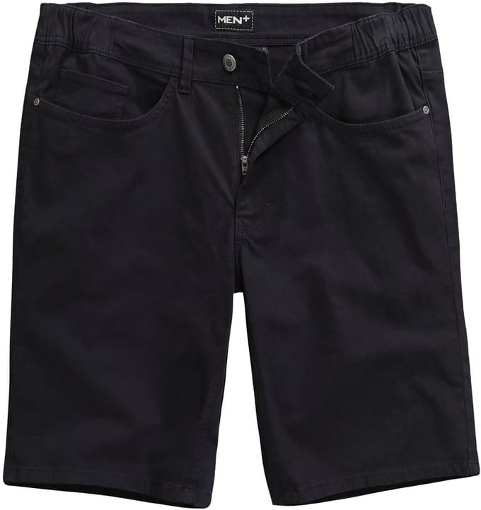 Men Plus - Heren - Jeans-bermuda gedeeltelijk elastische tailleband - Zwart - Maat 68