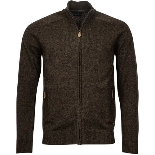 Baileys Vest Lambswool Cardigan Zip Single Knit Dark Brown / male