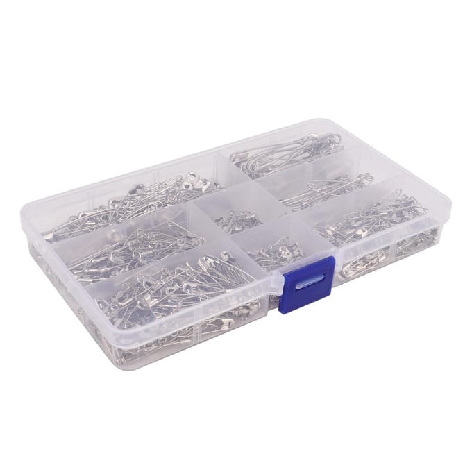 460 Pièces Épingles de Sûreté 7 Tailles Fer Sûr Multifonction Robuste Réutilisable Épingles de Sûreté Assorties pour Couture Travaux Manuels white