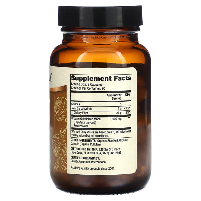 Dr. Mercola, Maca Bio Gélatinisée, 60 Capsules