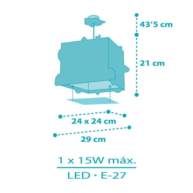 Dalber hanglamp voor de kinderkamer ROCKET, blauw/geel