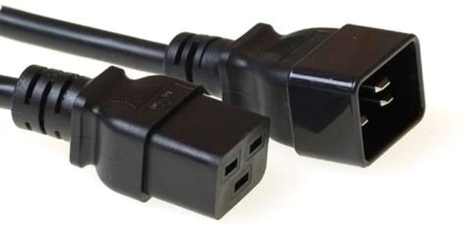 ACT Netsnoer C19 - C20 zwart 1,2 m AK5086