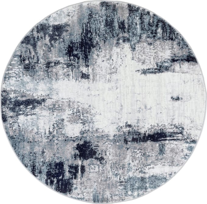SURYA Giulia rond vloerkleed modern abstract navy