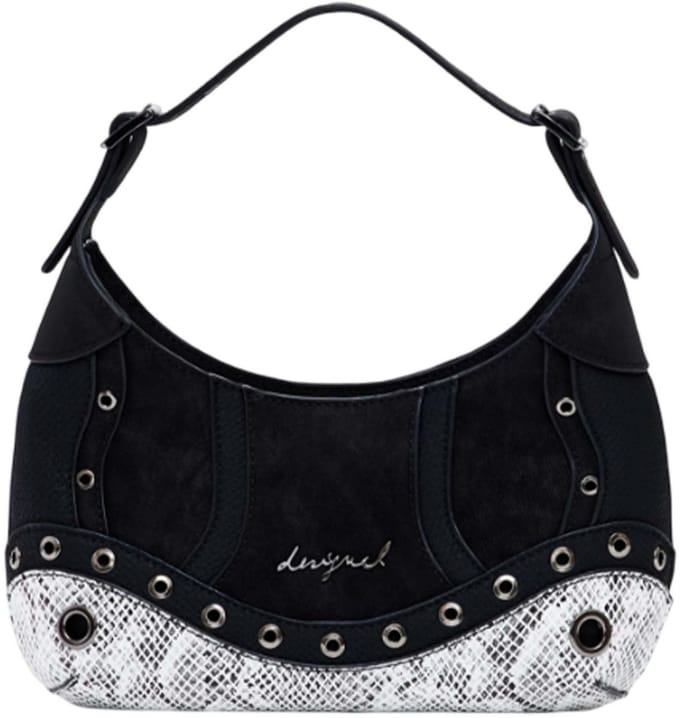 Desigual handtas schoudertas Haiti Snake Patch Hand Bag Black zwart