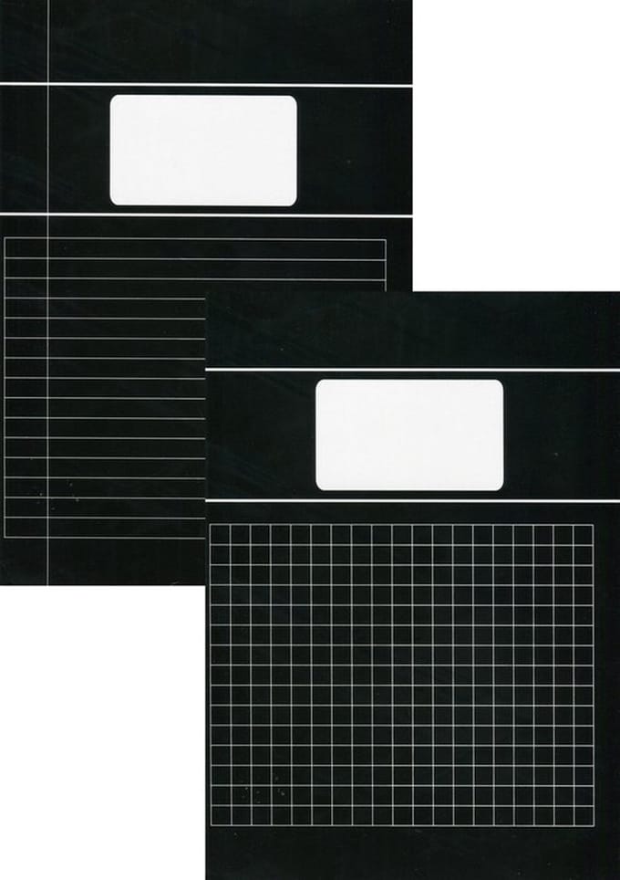 Benza - Basic Schriften A4 Lijn en Ruit 10 mm 1 cm - Zwart - 6 stuks