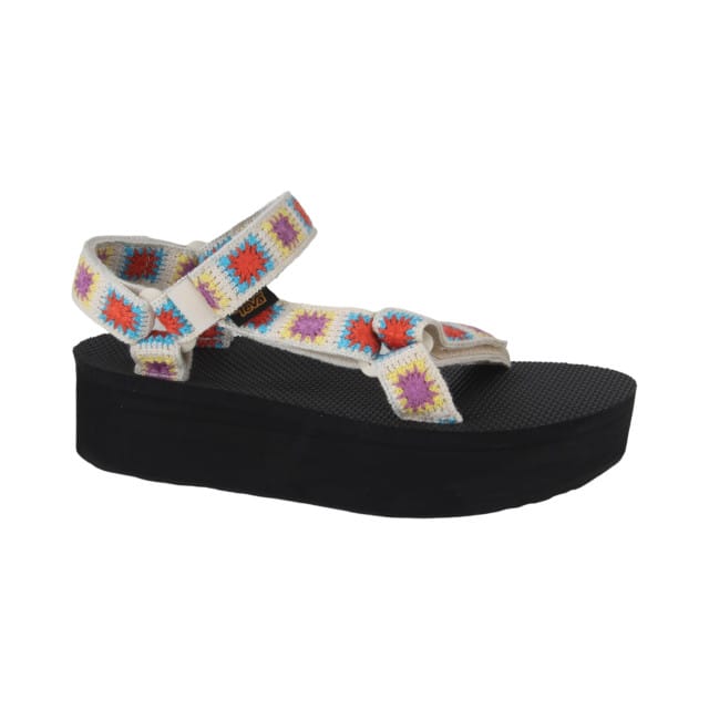 Teva FLATFORM UNIVERSAL CROCHET - Dames Sandalen - Zwart/Geel/Roze - Maat 42