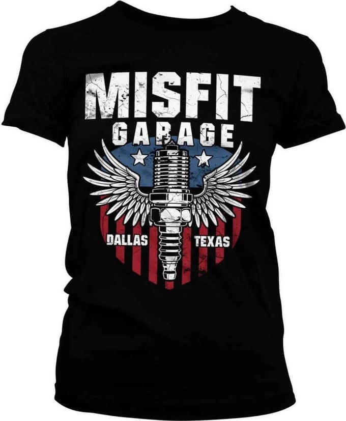 Misfit Garage Dames Tshirt -M- American Piston Zwart