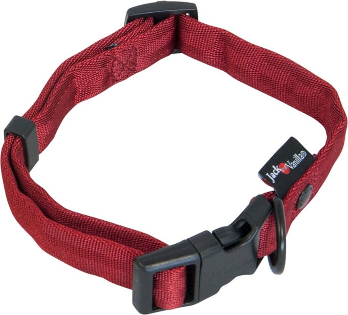 Jack and Vanilla - nylon halsband - M 24-35 cm - rood