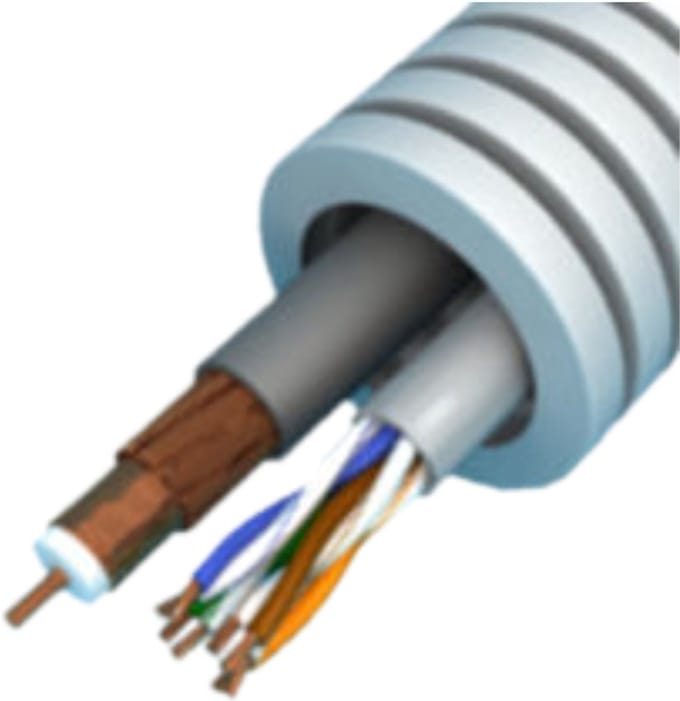 Snelflex flexibele buis coax kabel en U/UTP CAT6 kabel - 20mm rol 100 meter (SFC9UTP6)