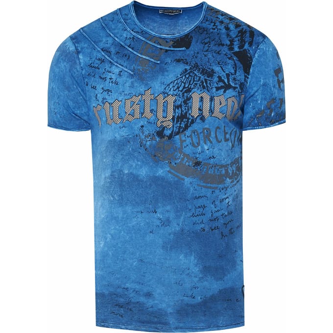 gewassen T-shirt met adelaarprint
