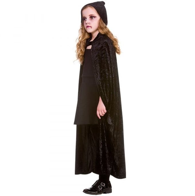 Zwarte cape kinderen luxe