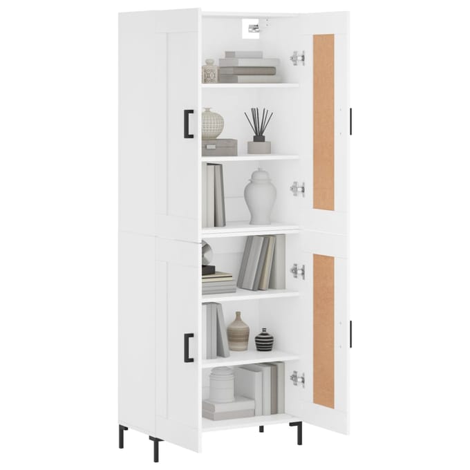 vidaXL Hoge kast 69,5x34x180 cm bewerkt hout wit