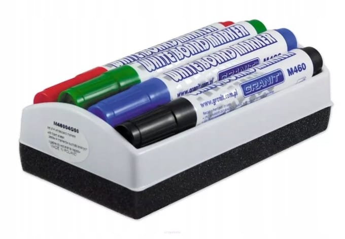 Set van 4 whiteboardmarkers met gom - levendige kleuren