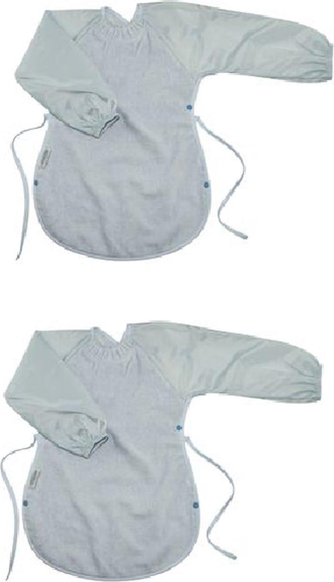Silly Billyz Towel Messy Eater Bibs Dusty Blue 2 Stuks