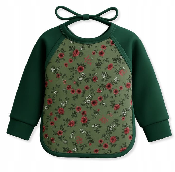 Dartomik - Kinder Slabbetje met Mouwen - 104/110 - Mint Rose - Katoen