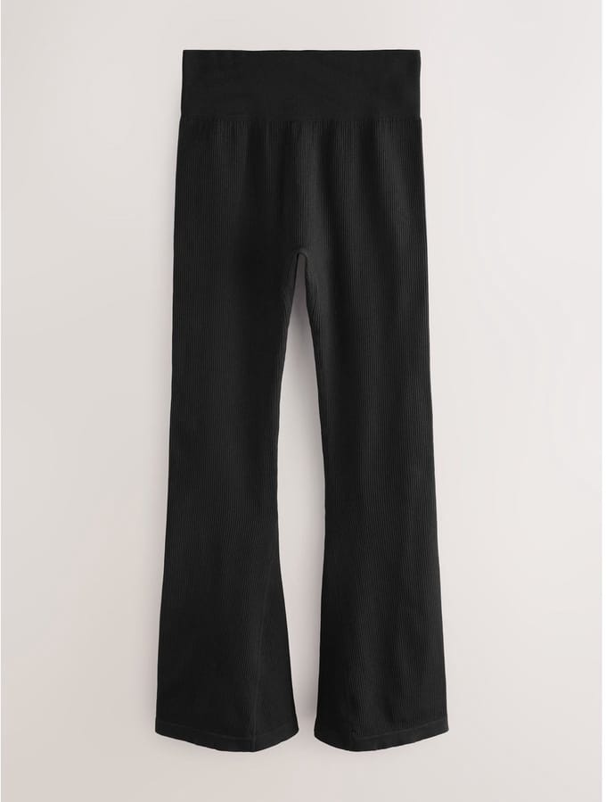 Next - Dames - Geribbelde kickflare leggings - Zwart