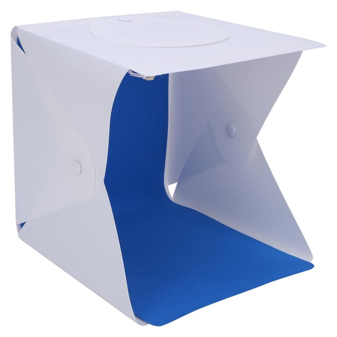 Boîte à lumière douce pliable et portable de 20 cm avec 6 toiles de fond colorées white
