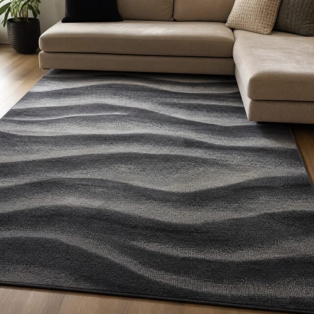 Muratap Waves modern vloerkleed zwart 200x290 cm