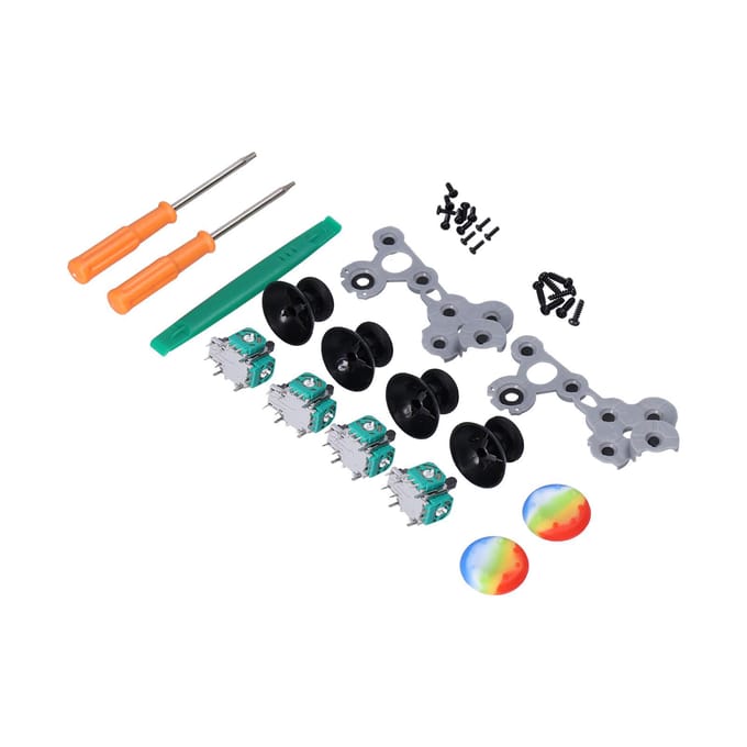 QM21070941 Joystick Vervangingskit Siliconen 3D Analoge Gamepad Duimstick Reparatiekit voor Xbox One gray