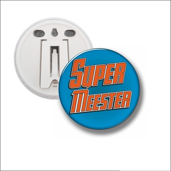 Button Met Clip 58 MM - Super Meester