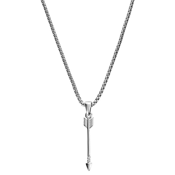 Atlas | Silver-tone Steel Arrow Pendant Necklace