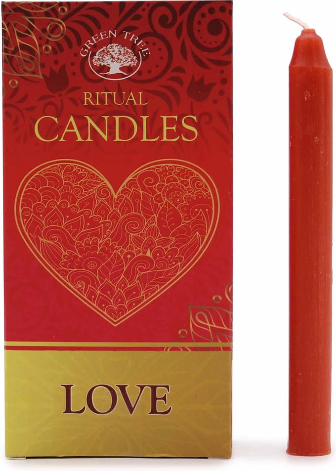 Rituele Kaarsen Love - Magic Spell Kaarsen - Rood - (10 Stuks)