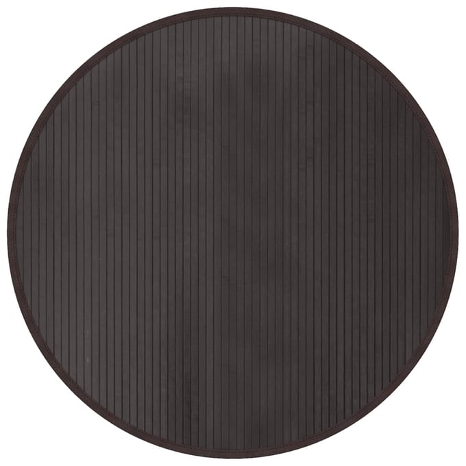 vidaXL - Vloerkleed - rond - 100 - cm - bamboe - donkerbruin
