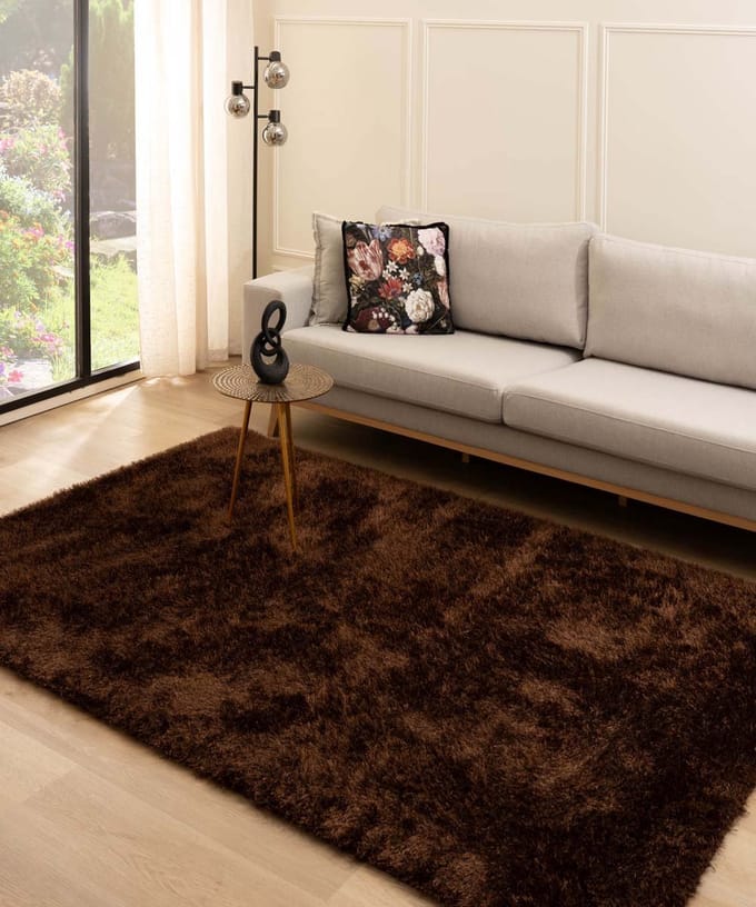 Velvet vloerkleed - Posh donkerbruin 280x380