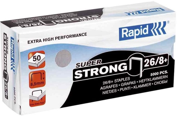 Verpakking van 3 dozen sterke nietjes voor nietmachine