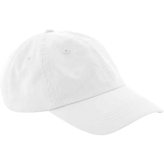 Beechfield Biologisch Katoenen 6 Paneel Dad Hoed (Wit)