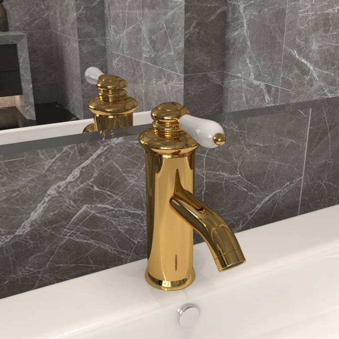 vidaXL - Wastafelkraan - 130x180 - mm - goudkleurig