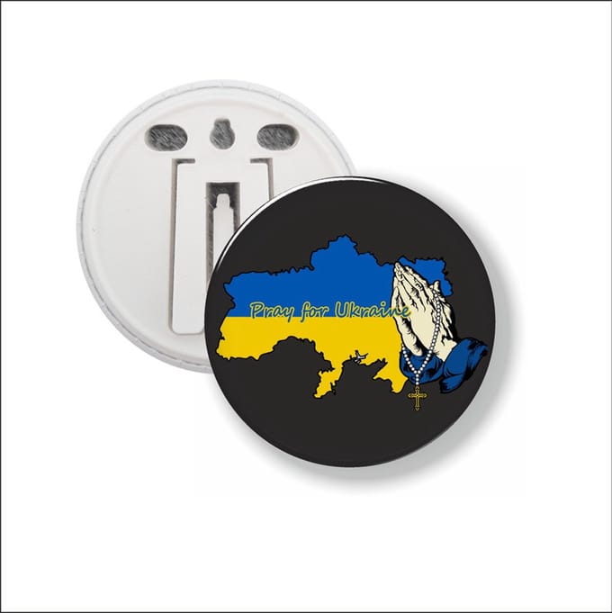Button Met Clip - Pray For Ukraine - Oekraine